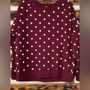 Old Navy Burgundy with white polka dots Sweatshirt
